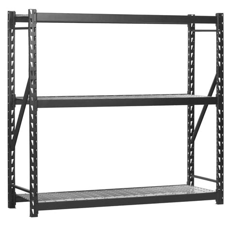 Kobalt Bolted Steel Heavy Duty 4-Tier Utility Shelving Unit (84-in W x 24-in D x 84-in H), Black. The Kobalt 7-feet tall, 4-tier steel wire deck industrial rack was designed and engineered to provide heavy-duty storage options. Four adjustable wire grid shelves can support up to 1,500 lbs. per shelf with the weights evenly distributed.